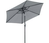 Outsunny Sombrilla de Jardín Ø230x216 cm con Apertura Manual Ángulo Ajustable e Impermeable para Terraza Piscina Gris