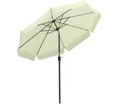 Outsunny Sombrilla Jardín Ø266x250 cm Protección UV50+ Parasol Aluminio Inclinable Techo Ventilación Manivela Terraza Balcón Beige   Aosom España