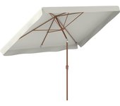 Outsunny Sombrilla de Terraza Exterior 300x200x235 cm con Ángulo Ajustable Mástil de Aluminio Manivela y Protección UV 50+ Crema