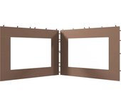 Outsunny Paredes Laterales para Carpa de Repuesto Tela Oxford 2 Paneles 295x195 cm con 1 Ventana para Carpas de 6x3 m 3x3 m Marrón   Aosom España