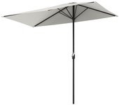 Outsunny Media Sombrilla Rectangular 230x130x245 cm Parasol para Pared con Manivela y Mástil de Metal de diametros 38 mm Terraza Crema   Aosom España
