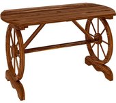 Outsunny Mesa de Jardín de Madera de Abeto con Patas en Forma de Rueda Orificio para Sombrilla 120x63x70 cm Acabado Carbonizado