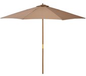 Outsunny Sombrilla Terraza Exterior Ø300 cm con Techo Ventilado y Poste Desmontable de Madera para Terraza Patio Caqui
