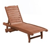 Outsunny Tumbona de Madera Exterior Silla Reclinable con 2 Ruedas Respaldo Ajustable Bandeja Natural 130 kg Cómoda y Práctica   Aosom España