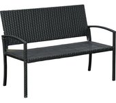 Outsunny Banco Jardín Lounge Silla 2 Plazas Muebles para Jardín Exterior Terraza 2 Plazas Ratán Carga 320kg 122x60x87cm Marco Acero   Aosom España