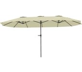 Outsunny Sombrilla Doble 4x2,2 m Sombrilla Terraza Exterior con Manivela Manual Impermeable y Protección UV30+ Crema