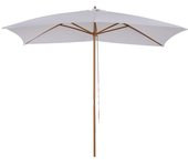 Outsunny Sombrilla de Jardín con Mástil de Madera y Toldo de Poliéster 180g/m² para Jardín Terraza 295x200x255 cm Blanco   Aosom España