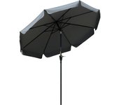 Outsunny Sombrilla de Jardín Ø266x250 cm Protección UV50+ Parasol de Aluminio Inclinable con Techo de Ventilación y Manivela para Terraza Balcón Beige