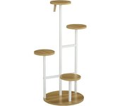 Outsunny Soporte para Plantas de 4 Niveles Estantería para Macetas Decorativa para Interior y Exterior 40x40x95,5 cm Natural   Aosom España