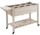 Outsunny Jardín elevado con ruedas - Huerto urbano - estantería, mesa abatible, insertos de riego, fieltro de drenaje   Aosom España