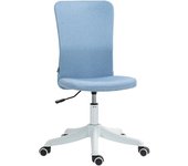 Homcom Silla de Oficina con Ruedas Altura Ajustable y Tapizado en Lino Sintético para Oficina o Estudio 53x43x85-93 cm Azul