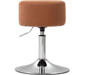 Homcom Taburete Alto de Cocina Regulable en Altura 52-66 cm Tapizado en Pana Giratorio en 360° Marrón