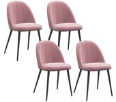 Homcom Pack de 4 Sillas de Comedor Modernas Sillas de Cocina Tapizada en Terciopelo con Respaldo Alto 50x52x83 cm Rosa Palo   Aosom España