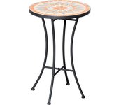 Outsunny Mesa Auxiliar de Jardín 35,5 cm Redonda Resistente a la Intemperie en Estilo de Mosaico Mesa de Camping de Metal Mesa de Café   Aosom España