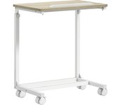 Homcom Mesa Auxiliar con Ruedas Altura Ajustable Superficie Inclinable y Marco de Metal 55x36x62,5-82,5 cm Roble
