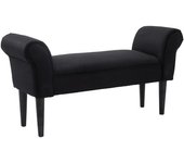Homcom Banqueta Pie de Cama con Brazos Tapizada para Dormitorio Salón Recibidor Carga 130 kg 102x31x51 cm Negro   Aosom España