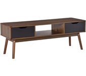 Homcom Mueble de TV 50 Pulgadas con 2 Cajones Compartimento Abierto Mesa TV para Televisión Estilo Moderno 122x39x46 cm Marrón   Aosom España