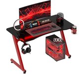 Homcom Mesa Gaming 120x65x74,5 cm Escritorio Ergonómico para Computadora PC con Portavasos Gancho para Auriculares y Pies Ajustables   Aosom España