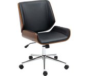 Vinsetto Silla de Oficina Giratoria de PU con Altura Ajustable Función de Inclinación y Ruedas 51x65,5x82-92 cm Negro   Aosom España