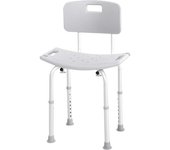Homcom Taburete de Ducha Silla para Ducha con Respaldo Antideslizante Altura Regulable en 8 Niveles Carga 136 kg   Aosom España