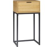 Homcom Mesa Consola con Cajón Consola Auxiliar Moderna Mesa de Entrada con Patas de Acero para Pasillo Salón 40x30x76cm Natural   Aosom España