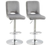 Homcom Conjunto de 2 Taburetes de Bar Sillas Altas Modernas con Altura Regulable y Asiento Giratoria y Reposapiés 41x51x97-117 cm Gris   Aosom España