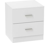 Homcom Mesilla de Noche 2 Cajones Mesita Auxiliar Salón Dormitorio Estructura Estable Carga 30 kg 45x39,5x49 cm Blanco   Aosom España