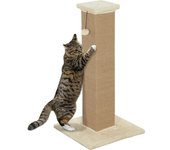 PawHut Poste Rascador para Gatos Altura 81 cm Rascador para Gatos con Poste de Yute y Bola Colgante 41x41x81 cm Beige