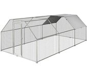 PawHut Gallinero de Exterior 2,8x5,7x1,95 m Jaula con Cerradura para Aves de Corral de Metal Galvanizado y Cubierta Oxford   Aosom España
