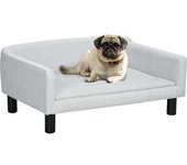 PawHut Sofá para Perros Medianos con Patas de Madera Cama para Mascotas Carga 20 kg 82x54x36 cm Gris   Aosom España