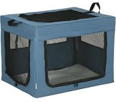 PawHut Transportín Portátil y Plegable para Perros y Gatos con Cojín Suave Bolsa de Viaje 69x51x51cm Azul Resistente   Aosom España