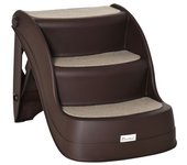 PawHut Escalera para Mascotas de 3 Peldaños Plegable Escalón para Perros Gatos para Cama Sofá 49x38x38 cm Marrón Acceso Fácil y Seguro   Aosom España