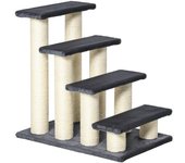 PawHut Escalera para Mascotas 60x42x61cm Suave de Peluche Rascador de Sisal Gris Ideal para Gatos Perros Mayores Enfermos Pequeños   Aosom España