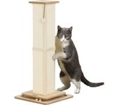 PawHut Rascador para Gatos Arañador para Gatos con Bola Colgante Juguete de Pelota de Pista y Poste de Sisal Roble