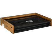 PawHut Inodoro para Perros de Acero y Madera Orinal para Cachorros con Rejilla y Bandeja Extraíble 62x44,5x11 cm Marrón y Negro   Aosom España