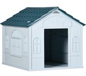 PawHut Caseta para perros perrera en el exterior en PP Blanco para perros de tamaño pequeño y mediano - 65x75,7x63 cm   Aosom España