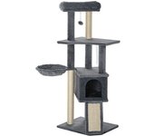 PawHut Árbol para gatos centro de actividades multi equipado rascadores rasguñador juego bola colgante nichos plataformas Gris   Aosom España