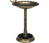 Outsunny Baño para Pájaros de Jardín Exterior con 2 Niveles Recipientes para Agua y Comida Diseño Retro y Elegante Bronce