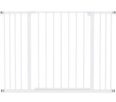 PawHut Barrera de Seguridad Extensible Puertas y Escaleras Metálica para Perros y Bebé Barrera Puertas Mascota 72-107x76cm   Aosom España