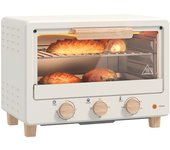 Homcom Horno Sobremesa de 16L 1400W Horno Eléctrico con Puerta de Vidrio Temporizador y Temperatura Ajustables hasta 230℃ Crema