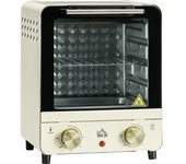 Homcom Horno Eléctrico de Sobremesa Horno Tostador de 15 Litros 1000W Potencia 25,5x27,5x32 cm Crema   Aosom España