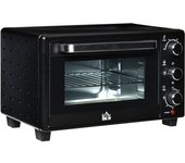 Homcom Horno eléctrico de convección 21 L ventilado 100-230℃ y 0-60 minutos de potencia 1400 W diseño elegante y sencillo 46,4 x 38 x 28,5 cm negro