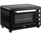 Homcom Horno Eléctrico Sobremesa 32L 1600W 3 Modos de Calor hasta 230℃ Temporizador Bandeja Ajustable 3 Niveles 52,2x38,1x33,5 cm Negro   Aosom España