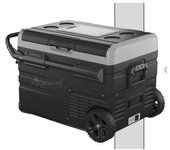 Outsunny Nevera Portátil 40L con Iluminación LED Compresor Nevera para Coche con Asas Ruedas de Transporte Barco Autocaravana Viajes 12/24V CC y