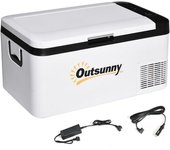 Outsunny Nevera y Congelador Compresor 18L Portátil hasta -20℃ Luz LED y Asas Plegables Refrigerador de Coche 58,5x33,5x29,2 cm Blanco   Aosom España
