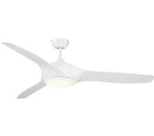 Homcom Ventilador de Techo 25W 132 cm Diámetro con Luz LED Mando a Distancia 3 Aspas Reversibles 6 Velocidades Temporizador Blanco   Aosom España