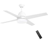Homcom Ventilador de Techo con Luz 46W Ø129 cm Motor DC con 4 Aspas Reversibles Mando a Distancia y Temporizador Blanco   Aosom España