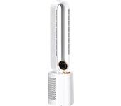 Homcom Ventilador de Torre sin Aspas con Humidificador Luz UV Oscilación y Mando a Distancia 24x26,5x97 cm Blanco