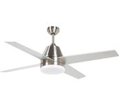 Homcom Ventilador de Techo con Luz 46W Ø129 cm Motor DC con 4 Aspas Reversibles Mando a Distancia y Temporizador Plata   Aosom España