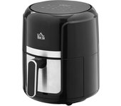 Homcom Freidora sin Aceite 4L Freidora de Aire 1300W con 12 Programas Pantalla LED Táctil Temperatura Ajustable 34,2x25,6x31,8 cm Negro   Aosom España